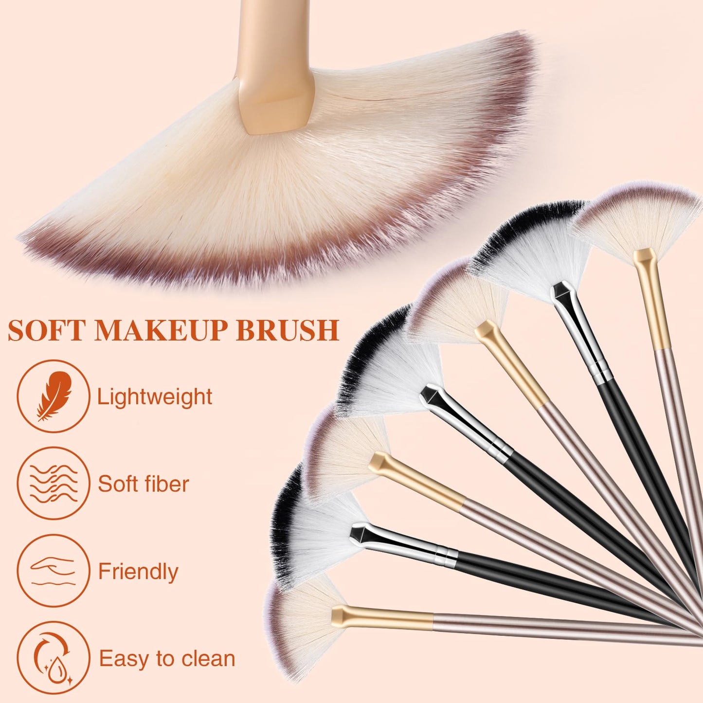 12 Pieces Fan Brushes for Facials Slim Soft Face Mask Brush Applicator for Glycolic Acid Peel Mask Esthetician Face Makeup Brush