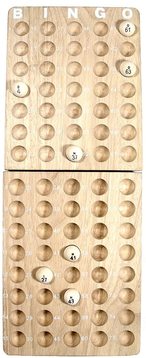 WE Games Retro Bingo Game Set with Metal Rotary Cage, Deluxe Wooden Master Board, Wood Balls, Party Games for Families, Fairs, and Churches