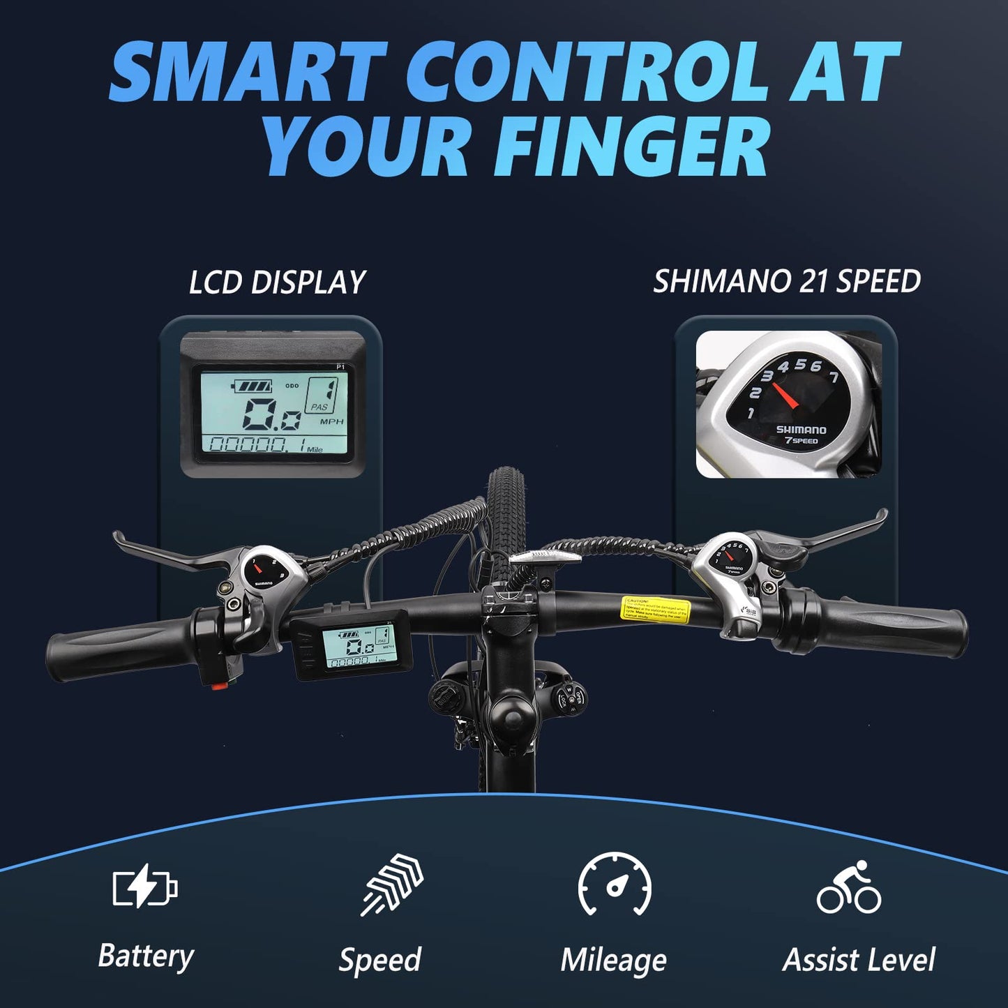 PEXMOR Peak 750W Electric Bike for Adults, 21 Speed Mountain Commuter Ebike, 50Miles 20MPH, 48V 13AH Removable Battery, 27.5" Fat Tire Electric Bicycle, with Lockable Suspension Fork
