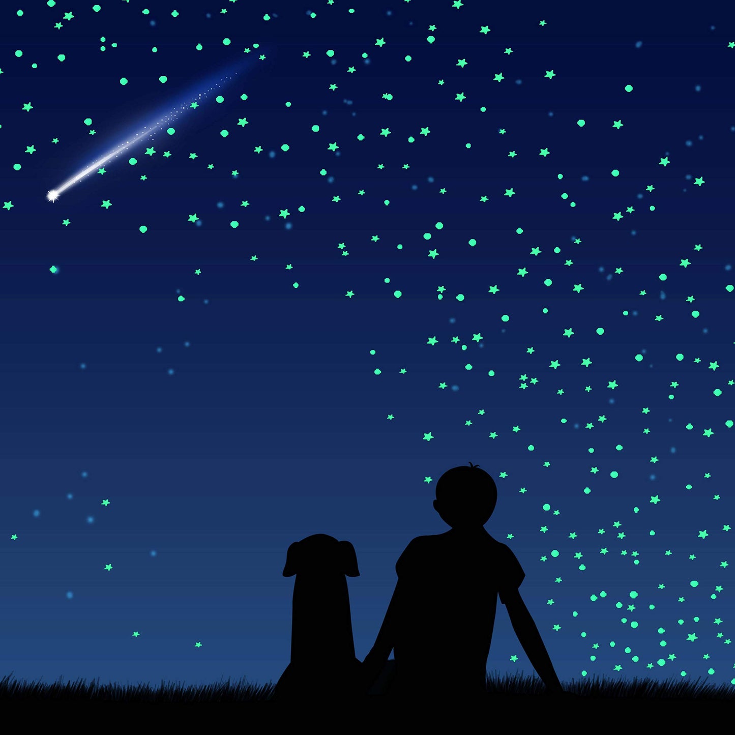 808 PCS Glow in The Dark Stars for Ceiling, Glowing Wall Decals Decor Stickers,(404 Pcs Green and 404 Sky Blue) 3D Adhesive Dots Decor Starry Sky Decor for Kids Bedroom or Birthday Gift
