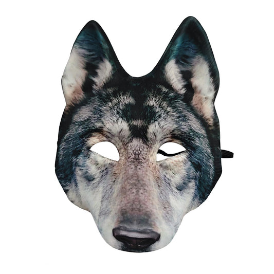 1Pcs Wolf Mask Halloween Half Face Wolf Mask Masquerade Mask for Halloween Christmas Carnival Cosplay Costume Accessories (Grey)