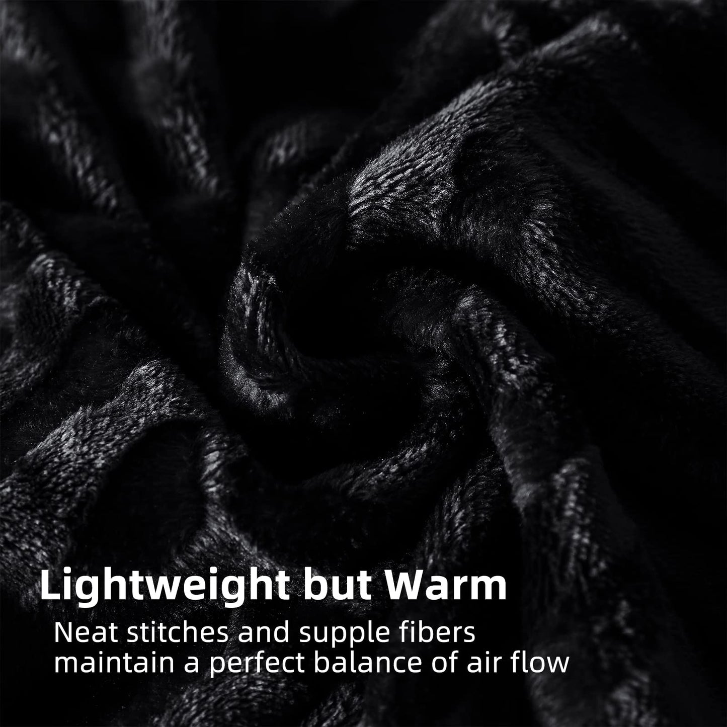 Whale Flotilla Flannel Fleece Throw Blanket for Couch Sofa Bed, Lightweight Breathable Soft Throws Plush Fluffy Chevron Design Decorative Blankets for All Season, 50x60 Inch, Black