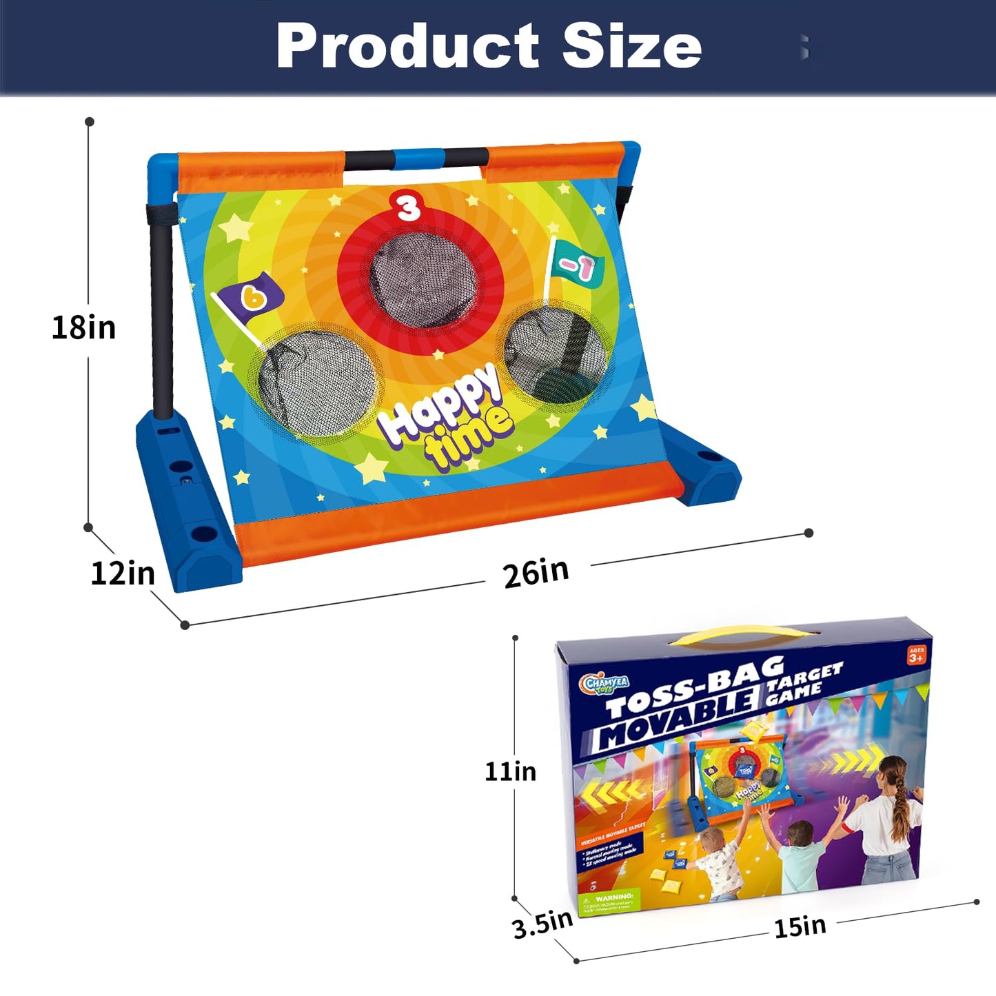 3-in-1 Movable Target Bean Bag Toss Game, Football, Frisbee, Kid's Indoor/Outdoor Toys Birthday or Christmas Party Game for Toddlers Boys Girls juegos para niños