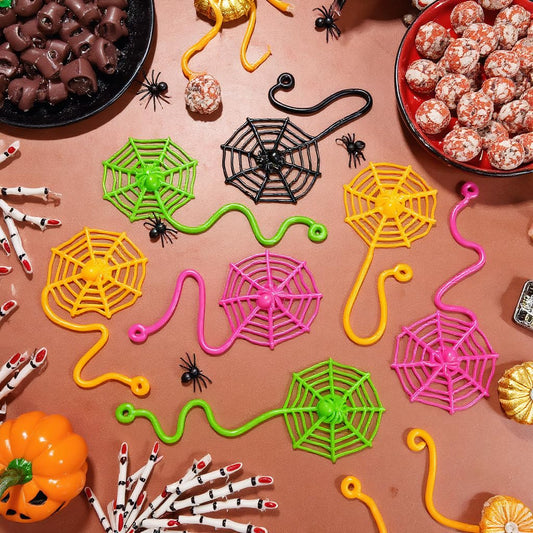 36Pcs Sticky Spider Web Hands, Halloween Party Favors Bulk for Kids, Stretch & Throw Toys for Classroom Prizes, Goodie Bag Stuffers, Pinata Fillers, Spider Decorations
