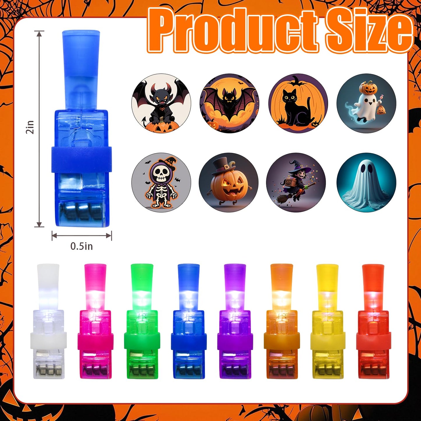 XNJAMG 32PCS Light Up Halloween Toys Finger Lights Halloween Party Favors Bulk for Kids Goodie Bag Fillers Basket Halloween Treats Non Candy Party Favor Bags Classroom Prizes Party Supplies