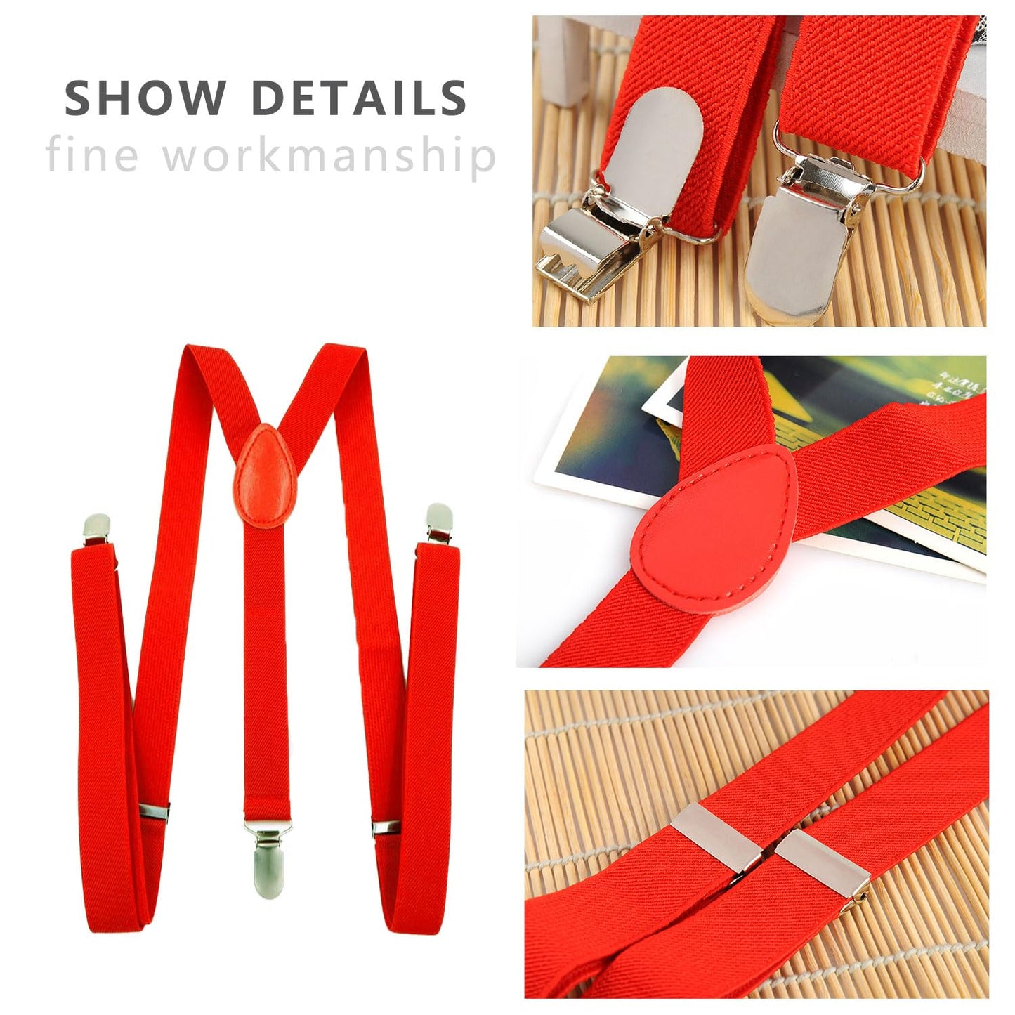 5 Pcs Mime Artist Costume Accessories Set Women French Mime Cosplay Outfit Includes Black Beret Red Suspender Scarf White Gloves and Black White Stripe Socks for Halloween Theme Party Dress up Decor