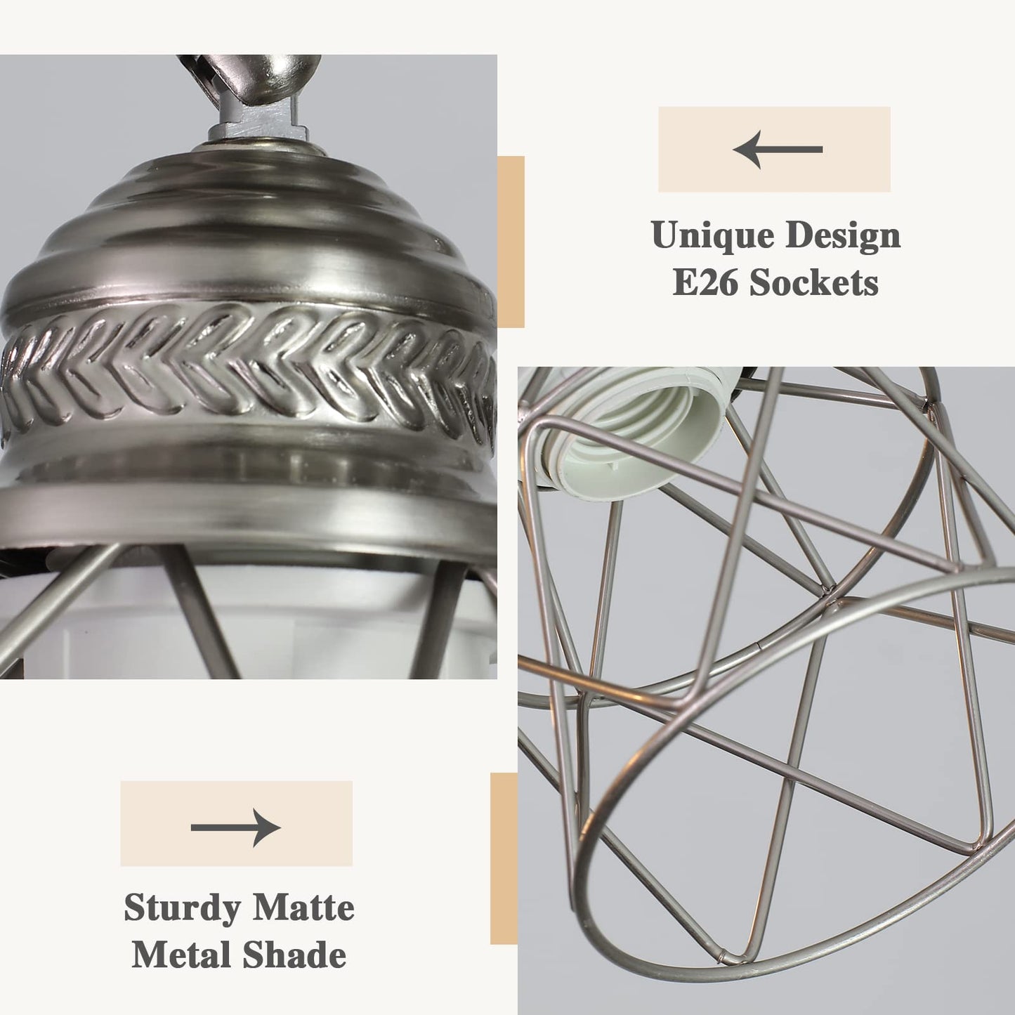 ABEAJAT Kitchen Light Fixtures - 3-Lights Multi-Directional Ceiling Lamp with E26 Base, Adjustable Flush Mount for Farmhouse Kitchen, Hallway, Dining Room, Entryway