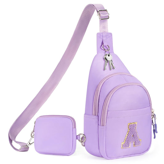 X-KIDS Initial Fanny Pack for Teen Girls Cute Crossbody Bag Sling Purse Personalized Gift for Tween Girl Kids 6-14 Years Old