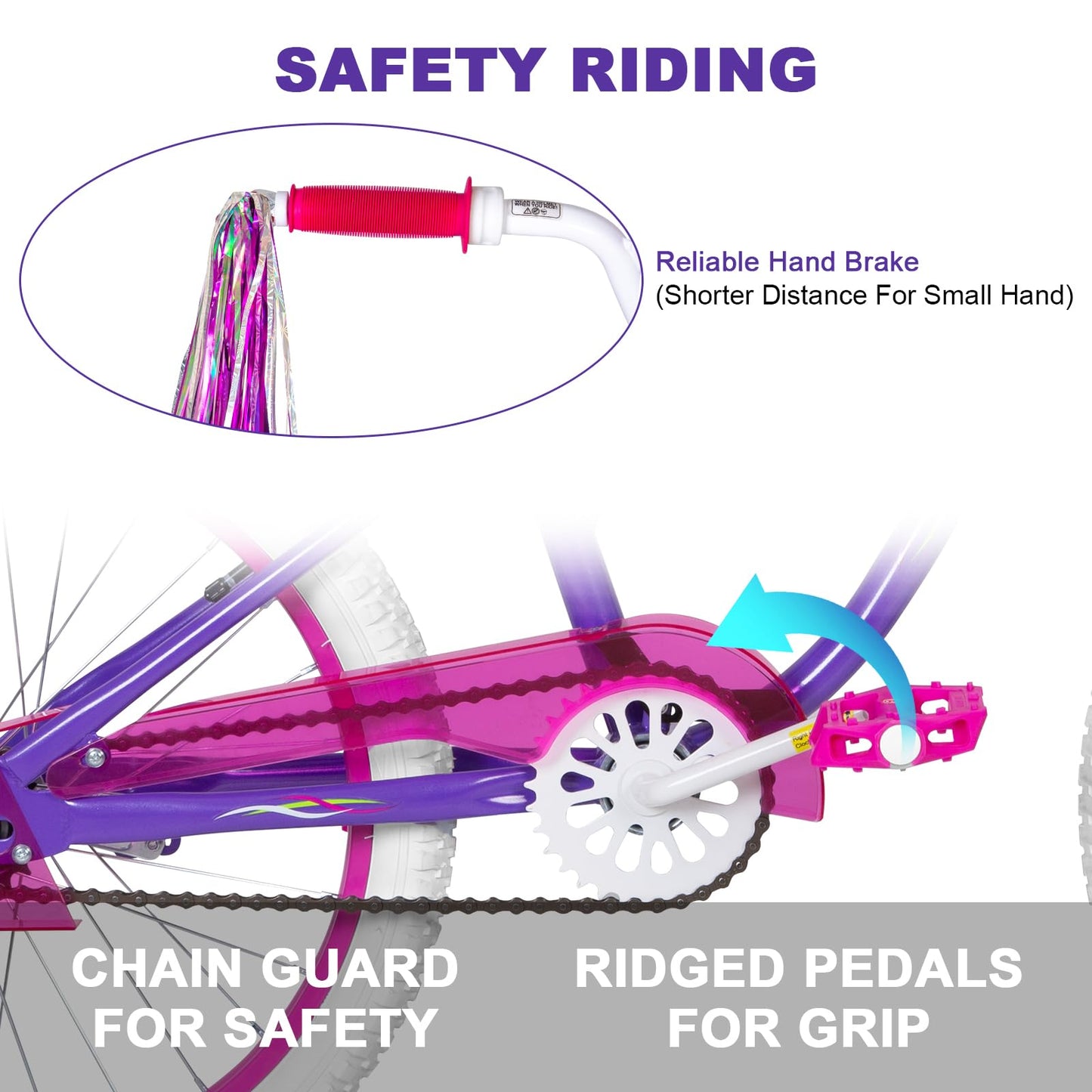 WEIZE Girls Bike for 6-12 Years Old Kids, 20 Inch Kids Bike with Training Wheels, Streamers, Basket and Doll Seat, Children Bicycles with Coaster Brake, Multiple Colors