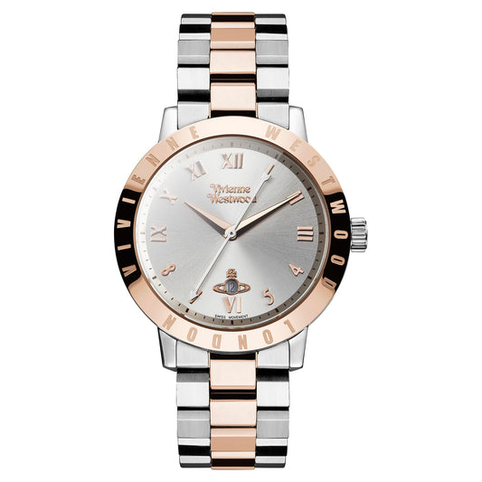 Vivienne Westwood Bloomsbury Women's Quartz Watch with Silver Dial Analogue Display and Two Tone Stainless Steel Bracelet VV152RSSL