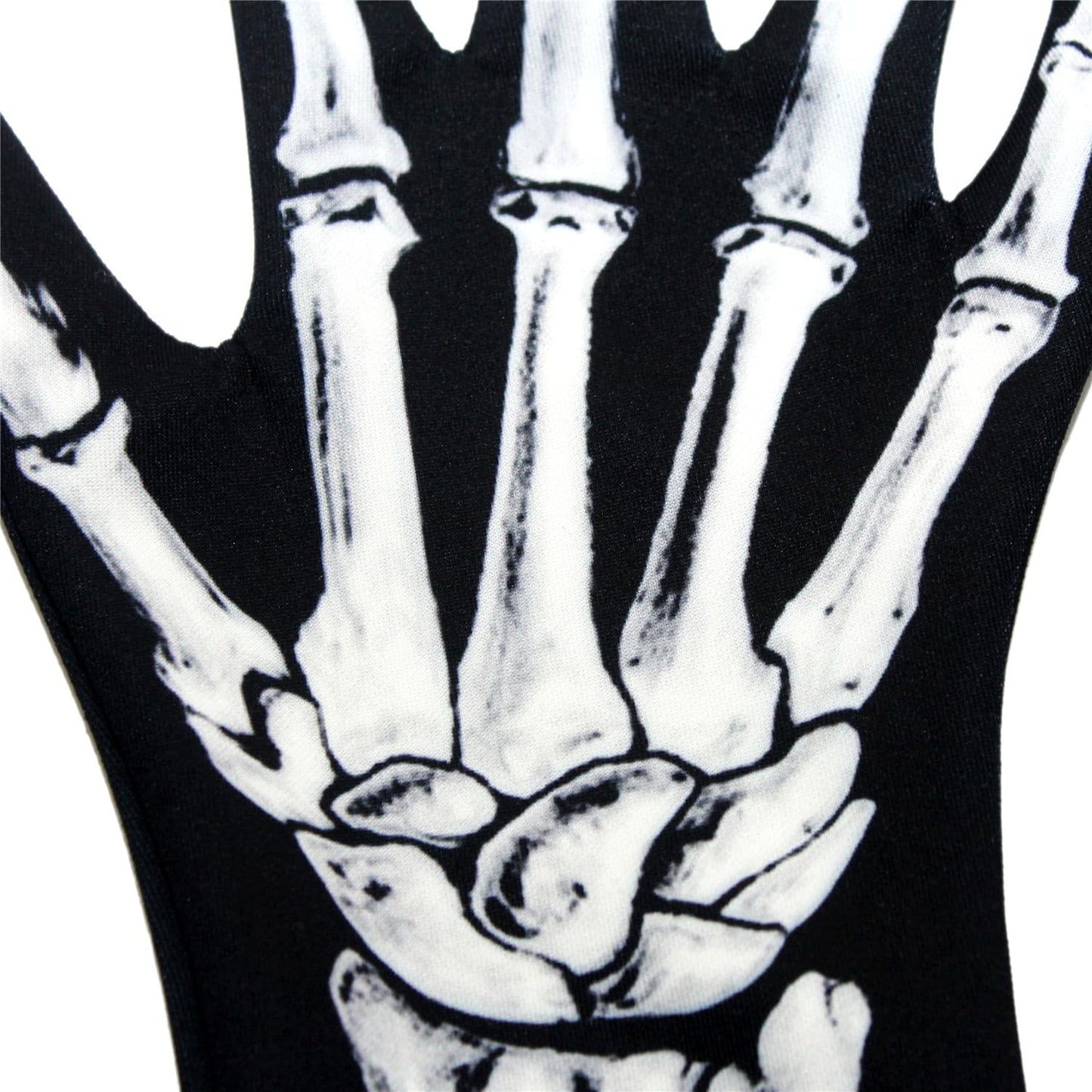 WTACTFUL Skeleton Gloves for Men Women Full Finger Bone Long Arm Length Gloves Ghost Skull for Halloween Party Dance Costume 03