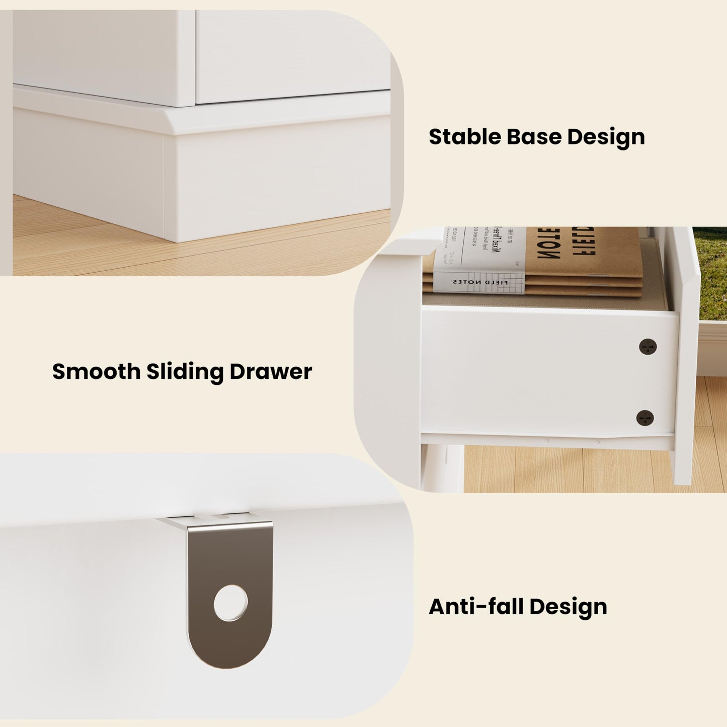 White 8 Drawer Dressers for Bedroom, Chest of Drawers with Deep Drawers, Large Double Dresser for Closet with Wide Top, Horizontal Wooden Dresser for Living Room, Hallway, Kids Room