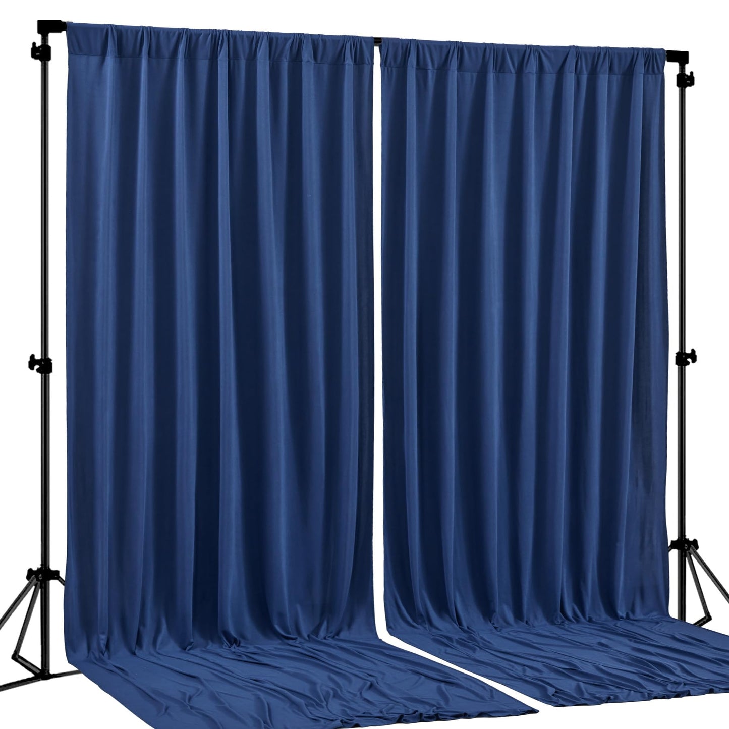 Wish Care Navy Blue Backdrop Curtains-Wrinkle-Free Polyester Photography Drapes Party Curtain Background for Baby Shower Wedding Decorations- 8 X10FT (Navy Blue)