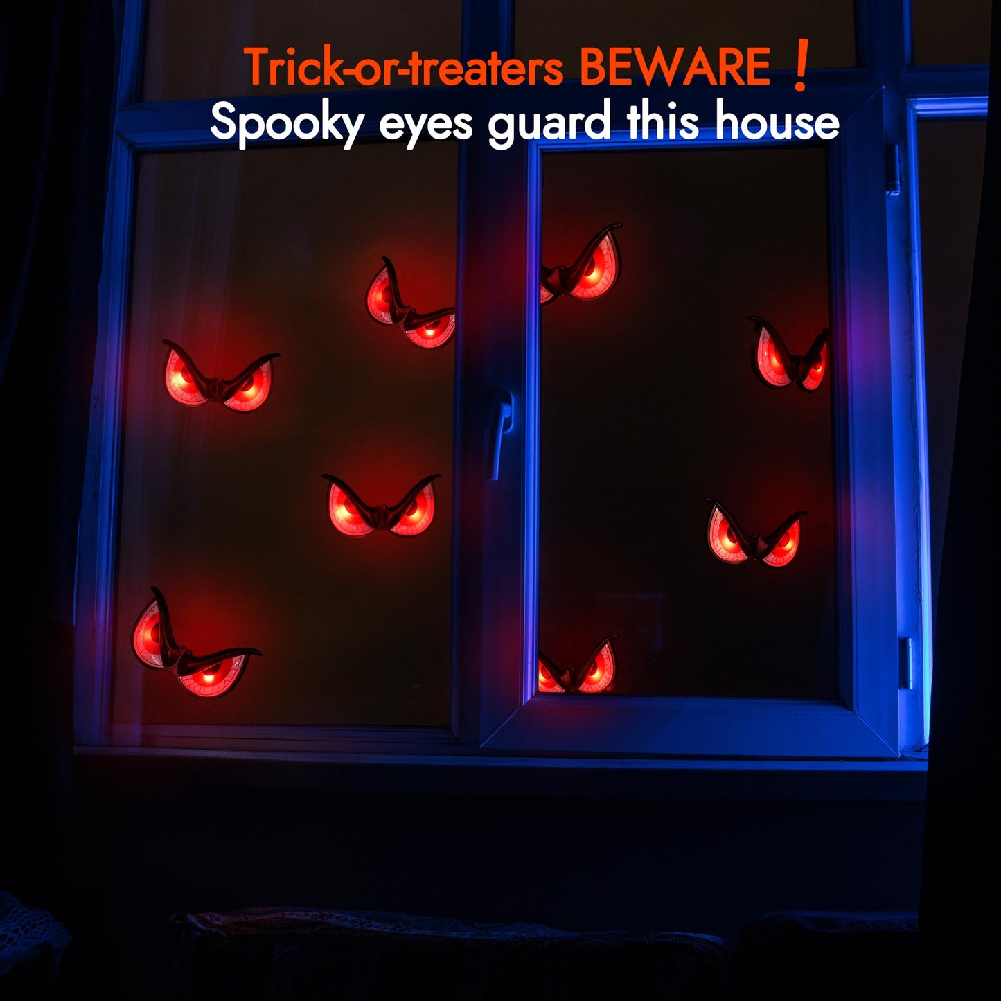 WBao Halloween Decorations Flashing Spooky Eyes Lights, Realistic Light-Up Eyes with 3 Lighting Modes & Timer, Waterproof Battery Operated Scary Eyes for Windows, Trees, Graveyard Decorations, 5 Pack