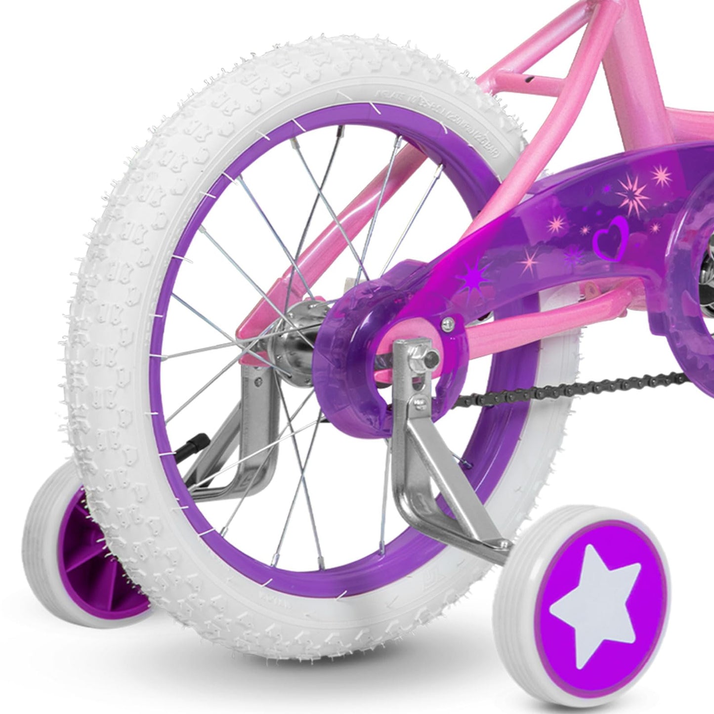 WEIZE Girls Bike for 3-12 Years Old Kids, 14 16 20 Inch Kids Bike with Training Wheels, Streamers, Basket and Doll Seat, Children Bicycles with Coaster Brake, Multiple Colors