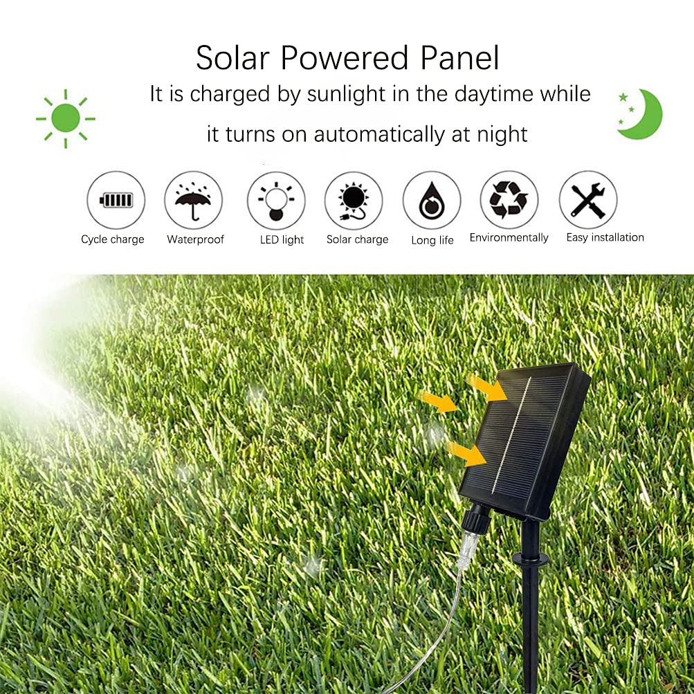 220 LED Solar Firefly Bunch Lights, 8 Flashing Modes, Fairy Copper Wire Waterproof String Light, Decorative Vine Solar Watering Can Light, Outdoor Garden Christmas Decor Lights (Warm White)