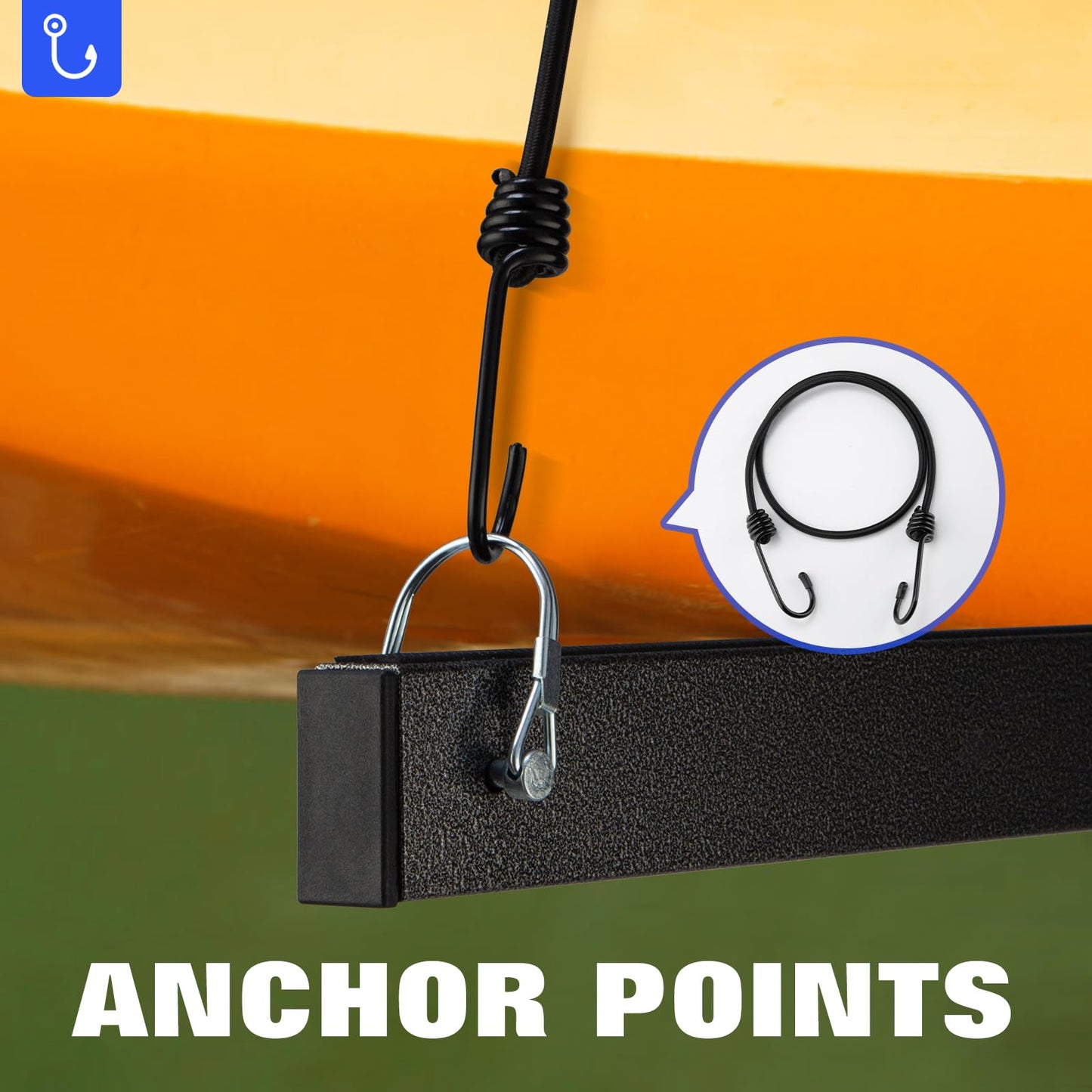 Morohope Freestanding Kayak Storage Rack Kayak Tackle Storage Heavy Duty Weatherproof Outdoor Storage Rack Storage Hooks for Kayaks, SUP, Canoe Paddleboard, 4 Levels