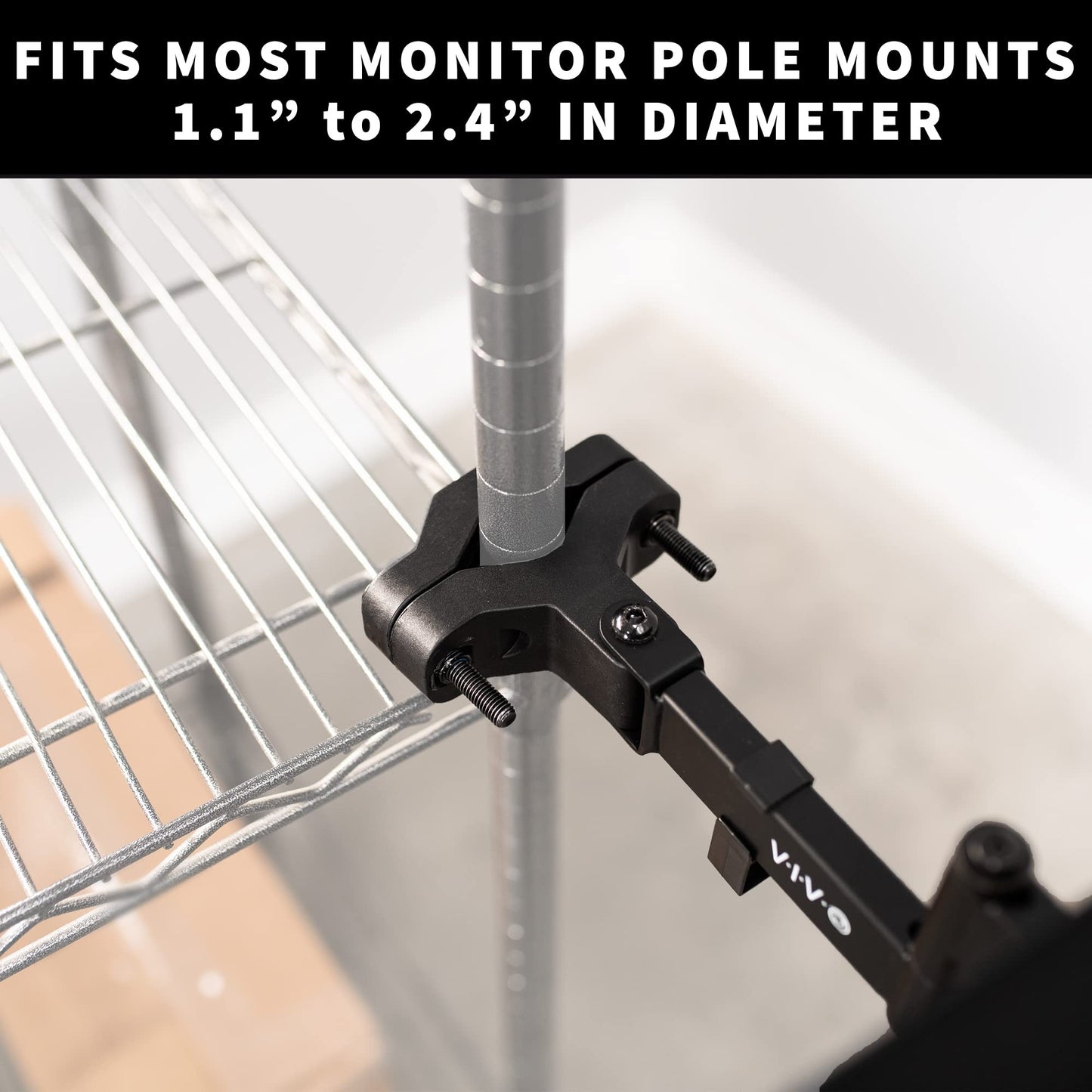 VIVO Universal 26 Inch Keyboard and Mouse Tray Pole Mount, 360 Degree Rotation, Neutral Writing Position, Black, Mount-POLEKB