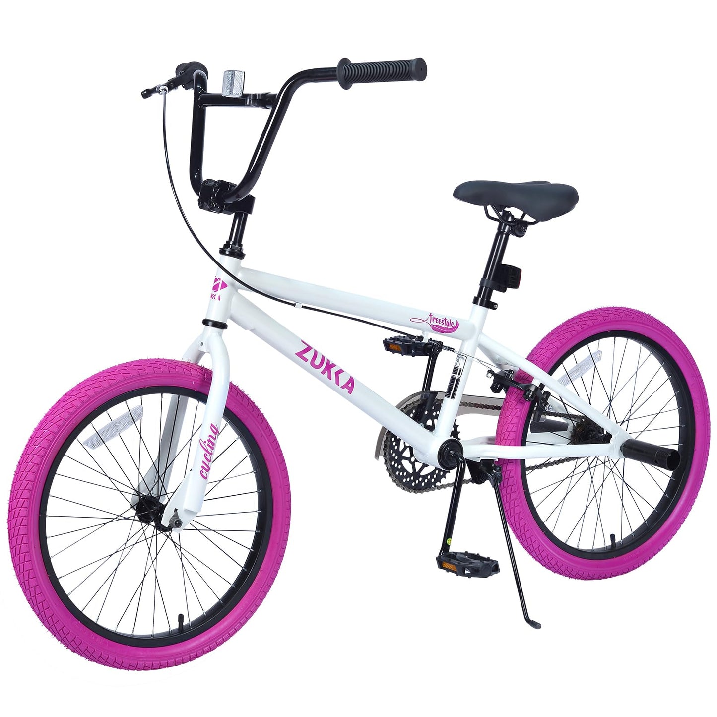WEEROCK 20 Inch Kid Bike for 7+ Years Old Kids, Single Speed 20" Kids Bicycle for Boys Girls, BMX Handle, Steel Frame and Rear Calip Brake for Children, Student, White