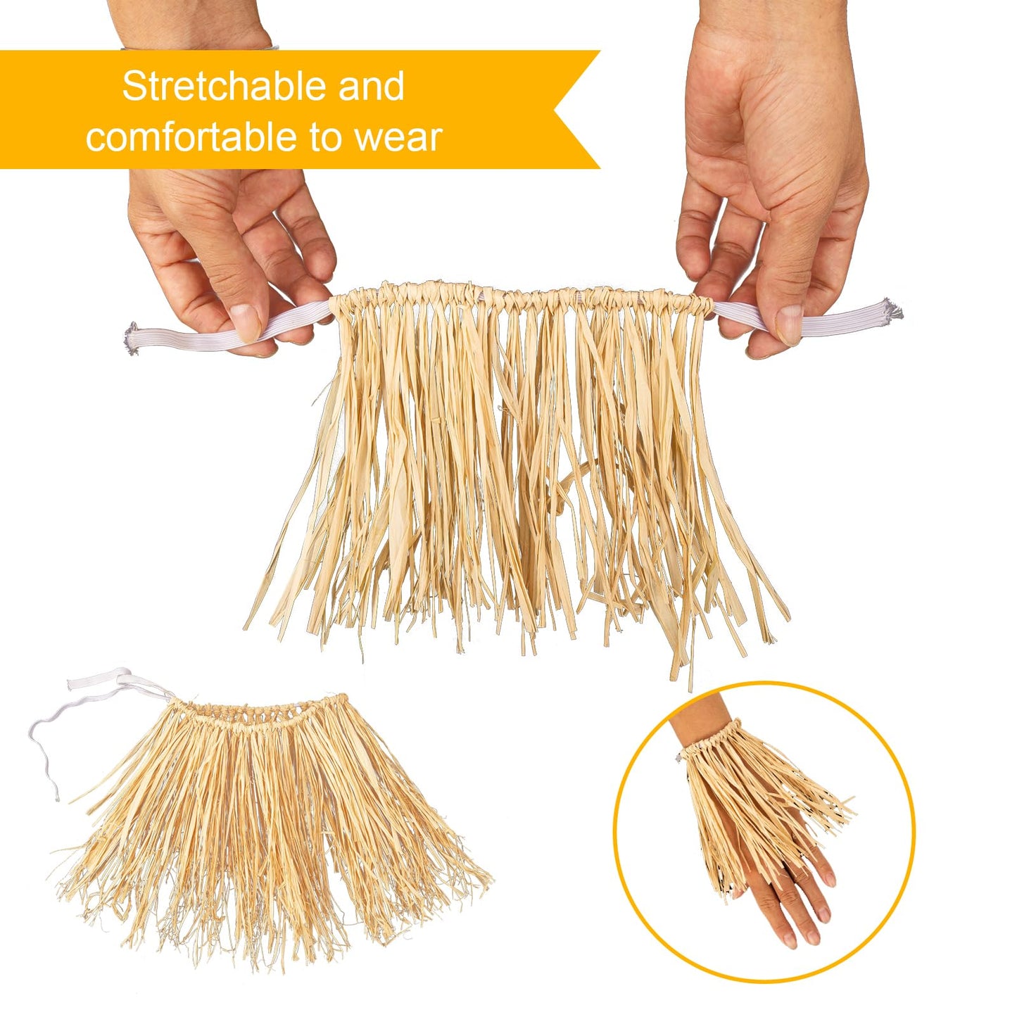welezhu 5 Pieces Scarecrow Costume Set Include Raffia Scarecrow Straw Kit Scarecrow Hat for Halloween Harvest Party Accessory