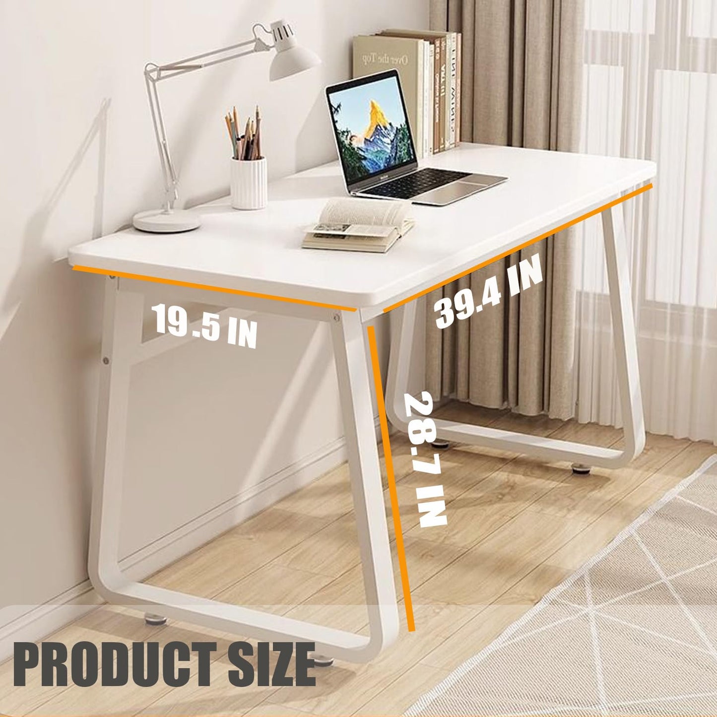 XUEGW Computer Desk Modern Simple Style Desk for Home Office, 39.3 inch White Small Writing Table Study Corner Work Desk for Bedroom