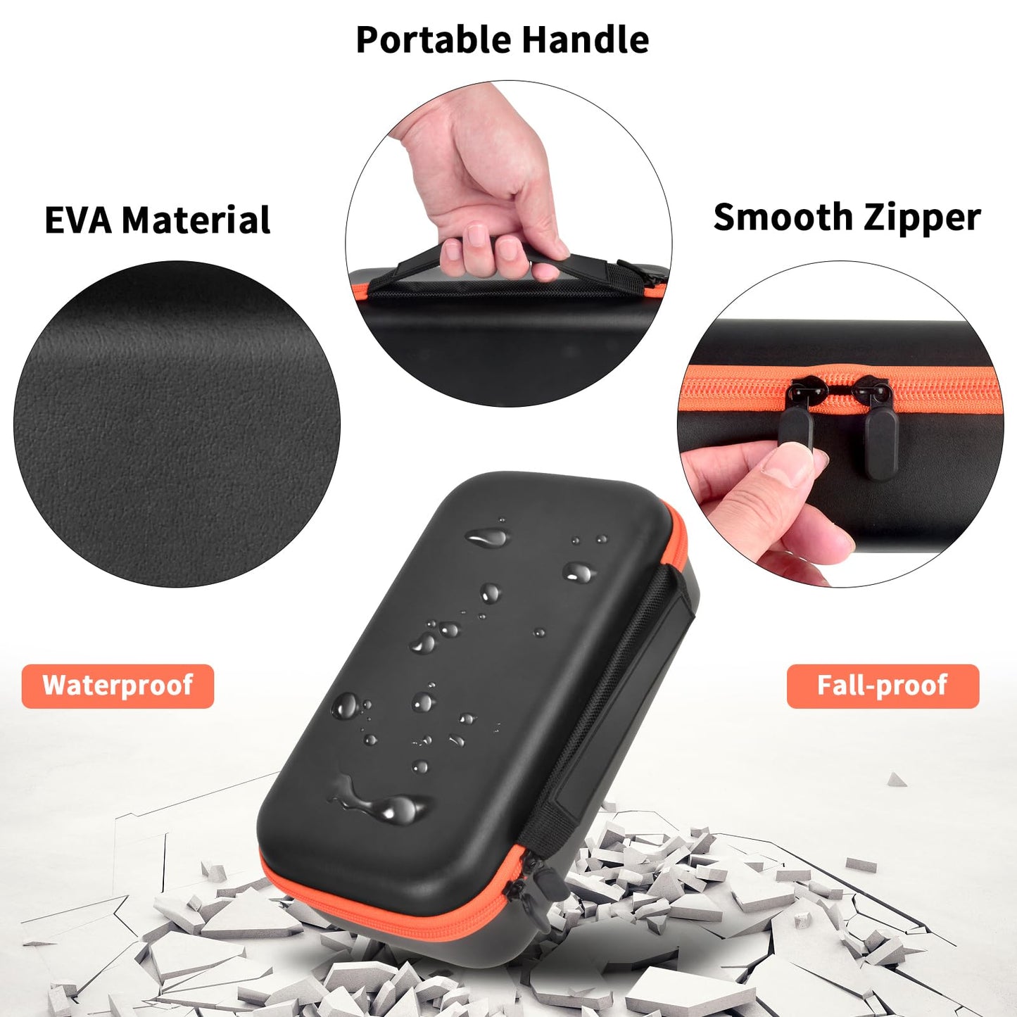 Wireless Microphone Case Compatible with JBL Wireless Two Microphone System, Handheld Dual Mic Travel Bag for Singing or Karaoke for Receivers, Adapters, AA Batteries-Black(Box Only)