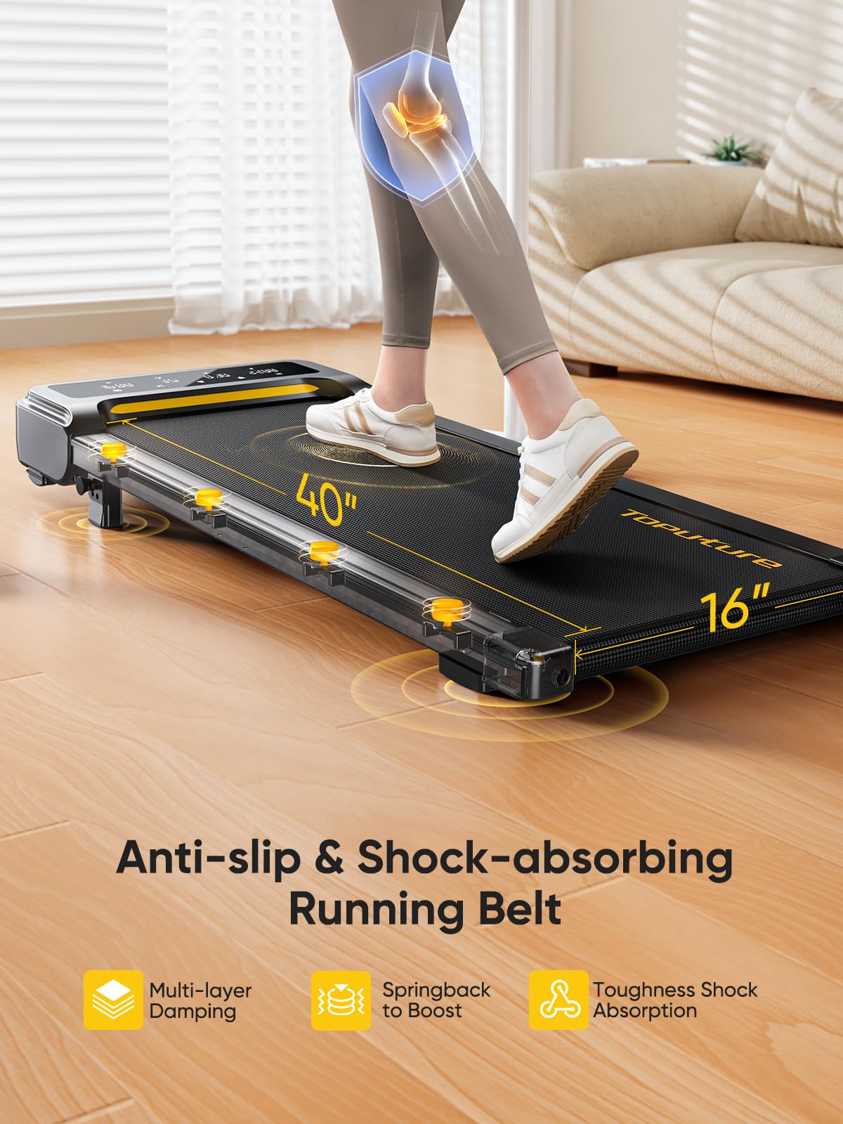 Walking Pad with Incline, Under Desk Treadmill, Portable Treadmills for Home/Office, 2.5HP Walking Jogging Running Machine 300 lbs Capacity with LED Display, Remote Control/App Control