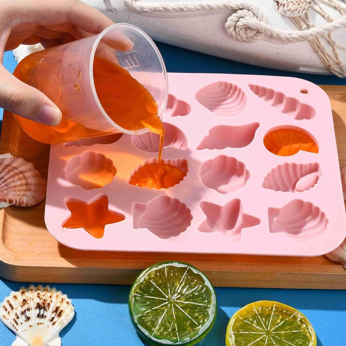 3Pcs Seashell Chocolate Silicone Molds, Ocean Themed Cake Baking Molds for Chocolate Candy Fondant Cupcake Cookie Dessert DIY Cake Decoration Suppies