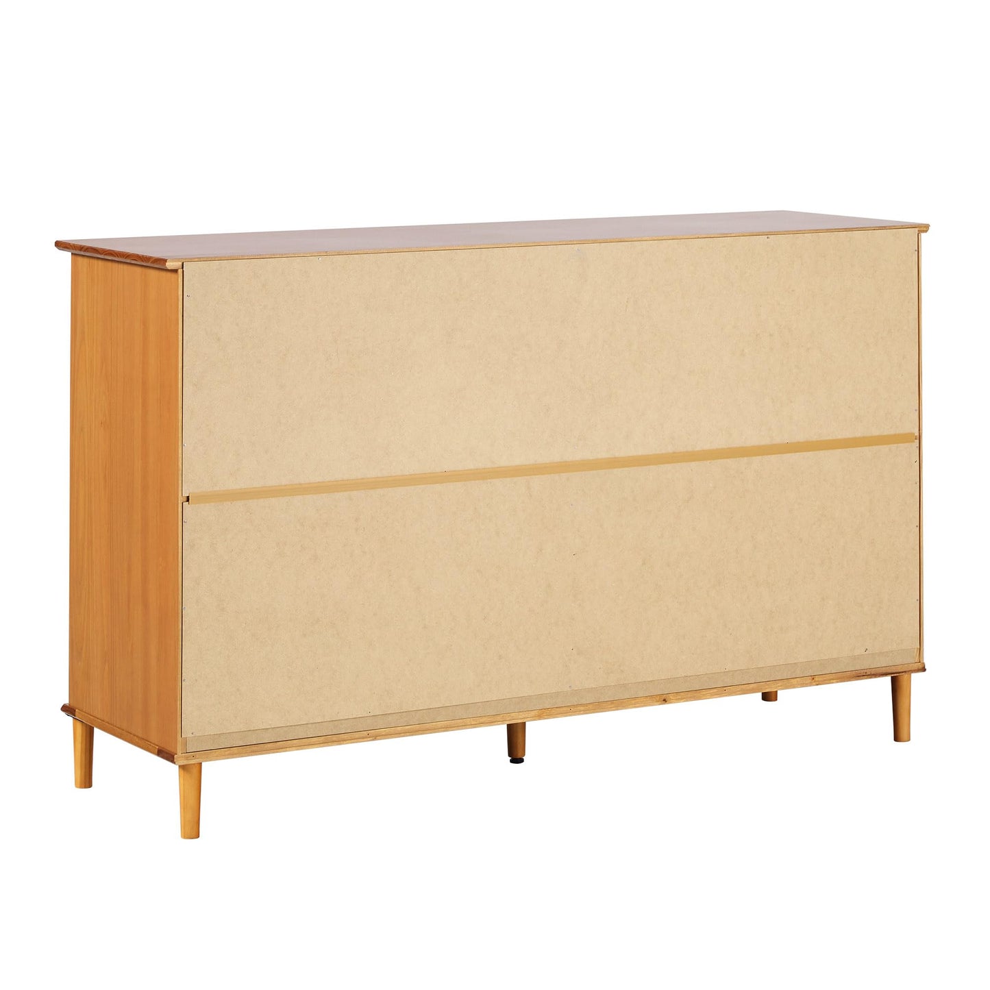 Walker Edison Modern 6-Drawer Solid Wood Dresser Bedroom Storage, 57 Inch, Caramel