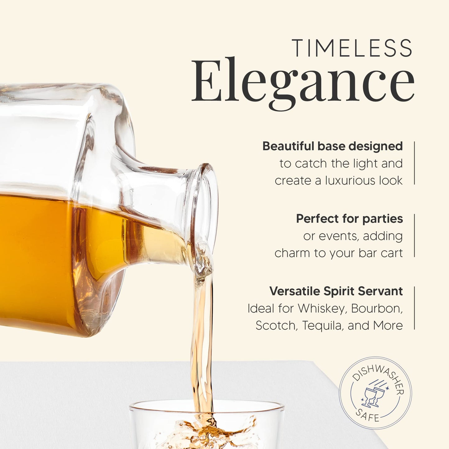 Whiskey Decanter Gift Set for Men - Scotch, Brandy, Cognac, Liquor Decanter 750ml (Pyramide Decanter)