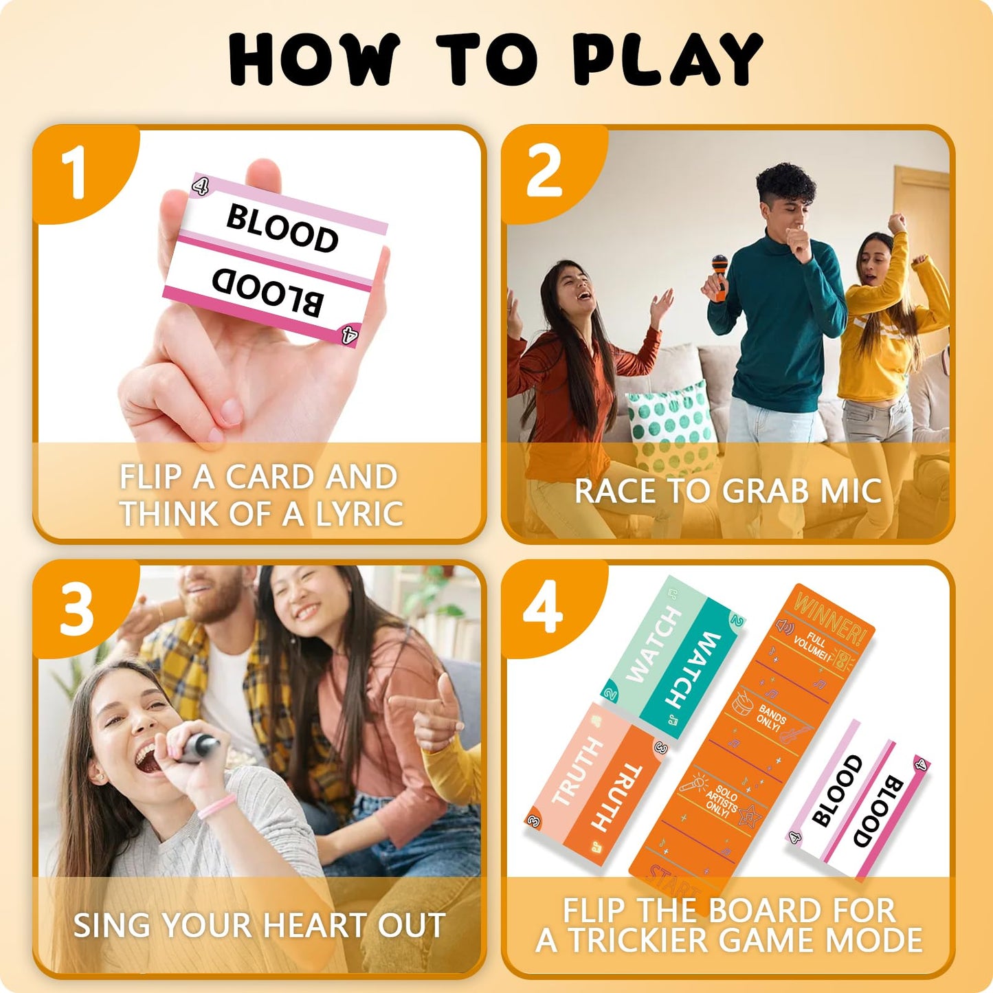 2025 New Family Karaoke Party Game, Fun The Microphone Board Games, 2-10 Players - 250 Music Lyrics, Great for Kids, Adult & Music Lovers, Game Nights, Birthday Gift