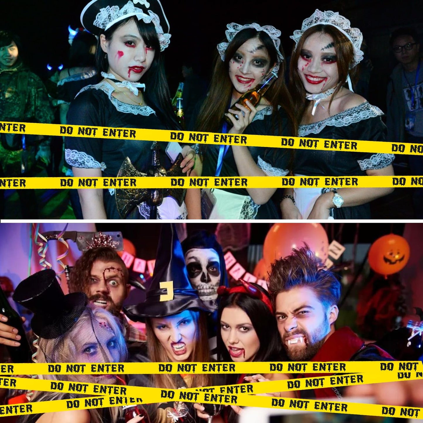 1.9inch x 82Feet Halloween Decorations Caution Tape Roll Halloween Caution Tape Halloween Tape Scary Warning Tape for Halloween Party Decorations Indoor Outdoor