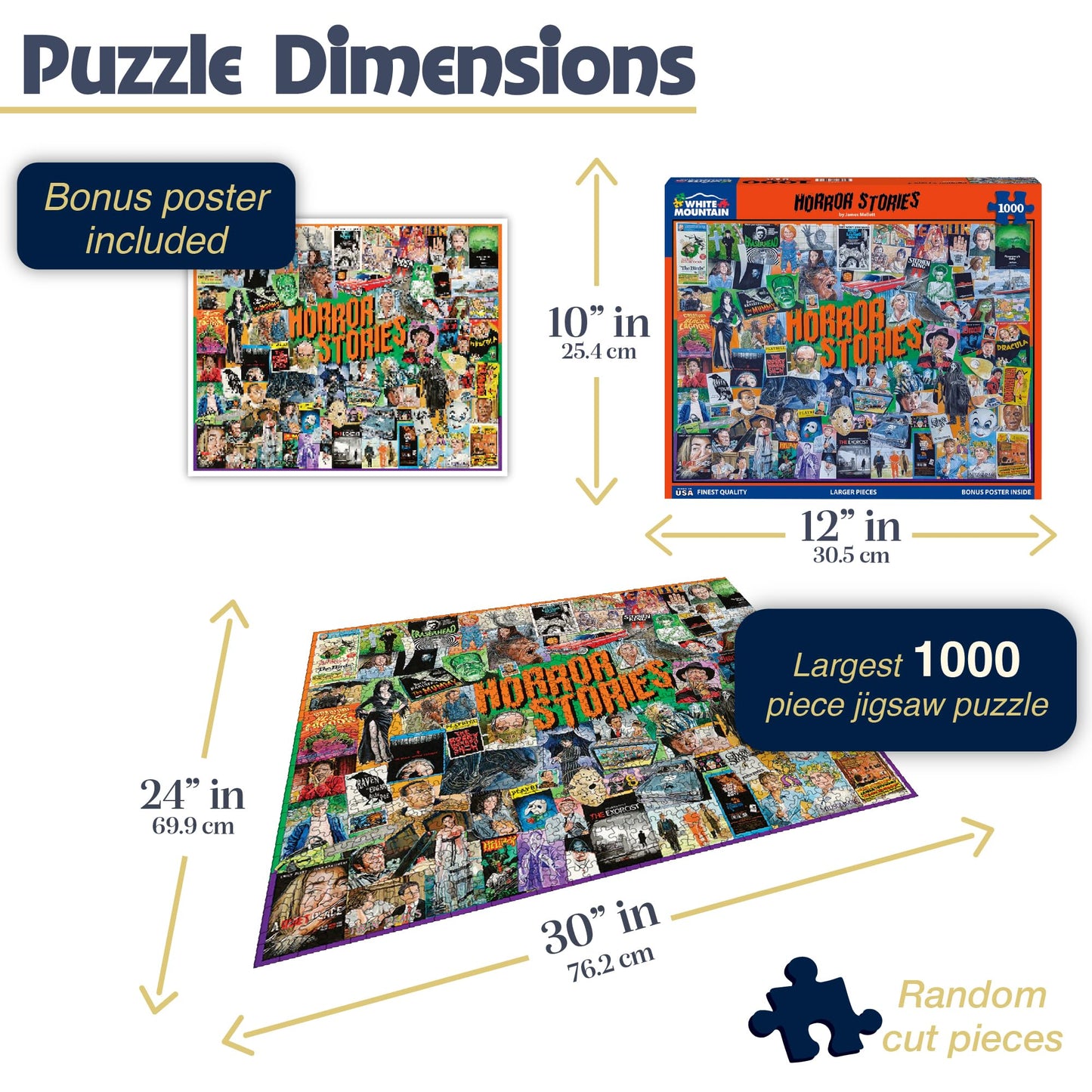 White Mountain Horror Stories Halloween Puzzles 1000 Pieces Jigsaw Puzzle for Fall and Autumn