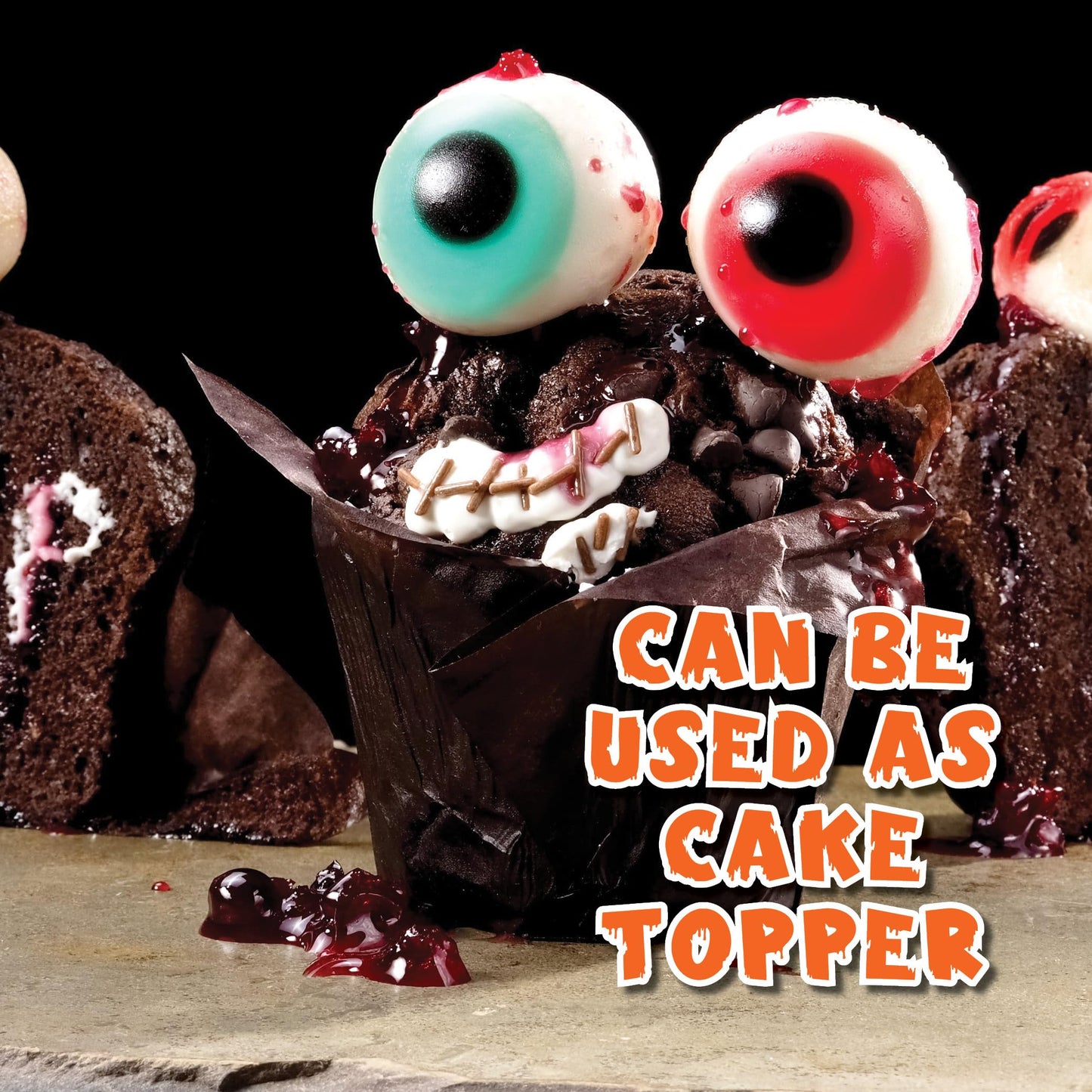 30 Gummy Eyeballs, Spooky Halloween Eyeball Candy in 4 Flavors, Soft Gummies with Jelly Filling, Individually Wrapped, By 4YoreElves (19 oz)