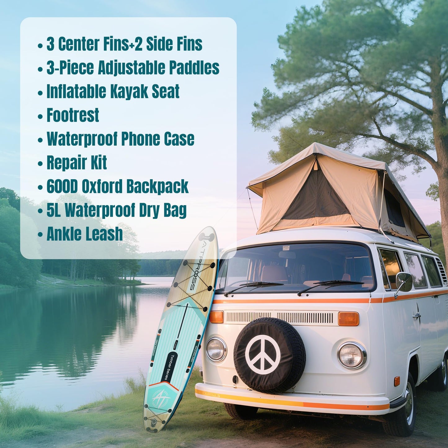 11'6"x35" Inflatable Stand Up Paddle Board 450LBS Weight Capacity Extra Wide Non-Slip Stable Deck Adult SUP with Kayak Seat, Premium Accessories Kit & Backpack – for Yoga, Fishing, Surf Blue