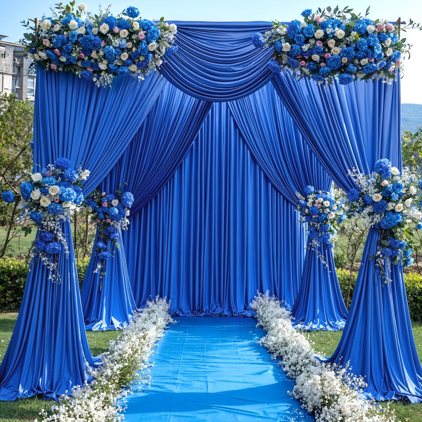 10x10 Royal Blue Backdrop Curtain for Parties Wrinkle Free Blue Photo Curtains Backdrop Drapes Fabric Decoration for Wedding Birthday Party Baby Shower 5ft x 10ft,2 Panels