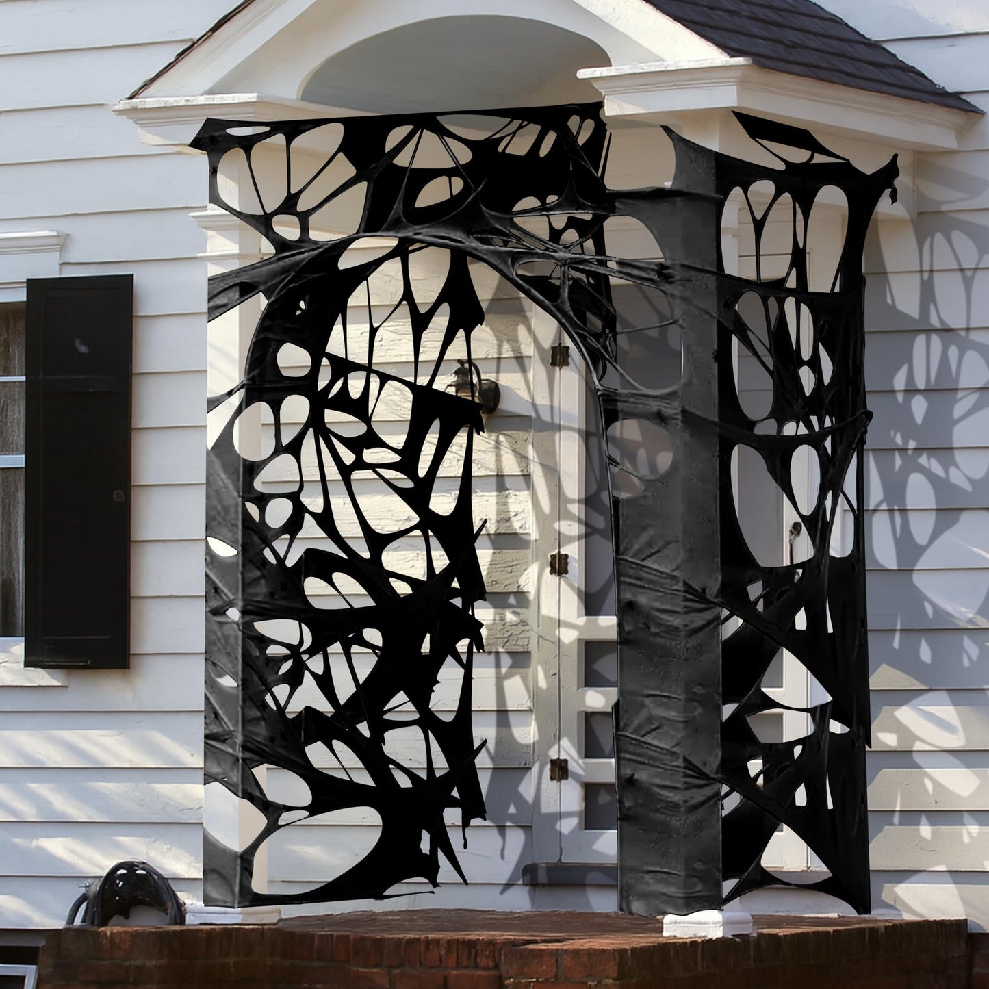 1360 Sqft Cuttable Stretchy Spider Web Halloween Decoration, Black Giant Outdoor Beef Netting Halloween Spider Webs, DIY Spooky Gauze Cobweb Fake Spiders Bats for Yard Garden Party Decor (472" x 39")