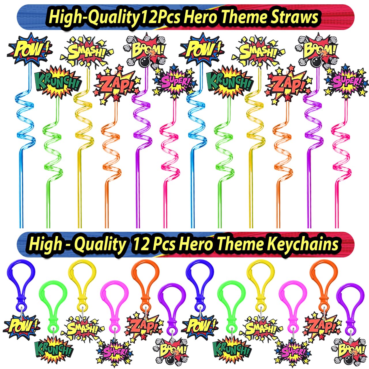 220PCS Hero Party Favors Kit – Birthday Supplies Includes Goodies Bags, Straws, Bubble Wands, Notebook & More – Perfect for Party Decorations & Pinata Fillers