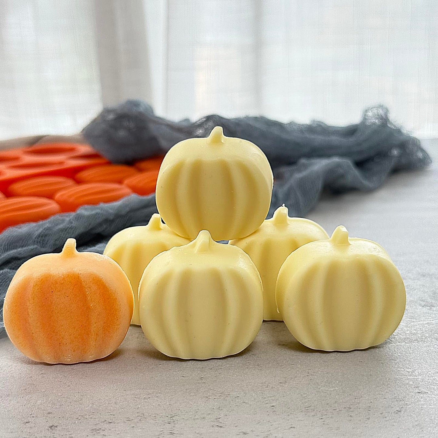 3Pack Pumpkin Chocolate Mold.Fall Silicone Candy Mold Pumpkin Ice Cube Molds Thanksging Baking Molds for Jello Soap Candle Cake Cupcake Decoraion