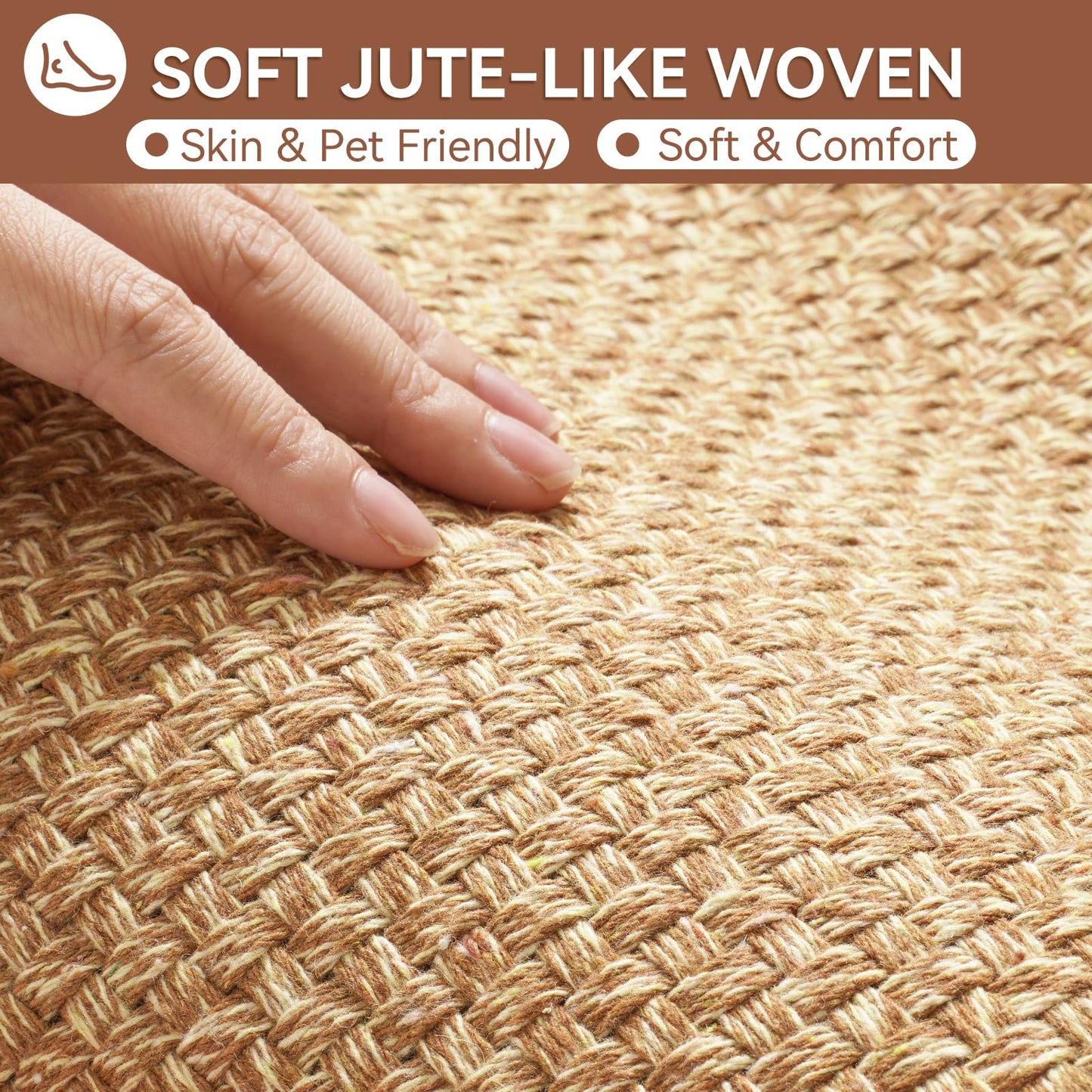 YDKGL Non Slip Bath Mat Bathroom Rugs, Soft Jute-Like Ultra Thin Bath Mats, Rubber Backing Super Absorbent Quick Dry Bath Rug Shower Mat Fit Under Door Bathroom Floor, Machine Washable, Brown 16"x24"