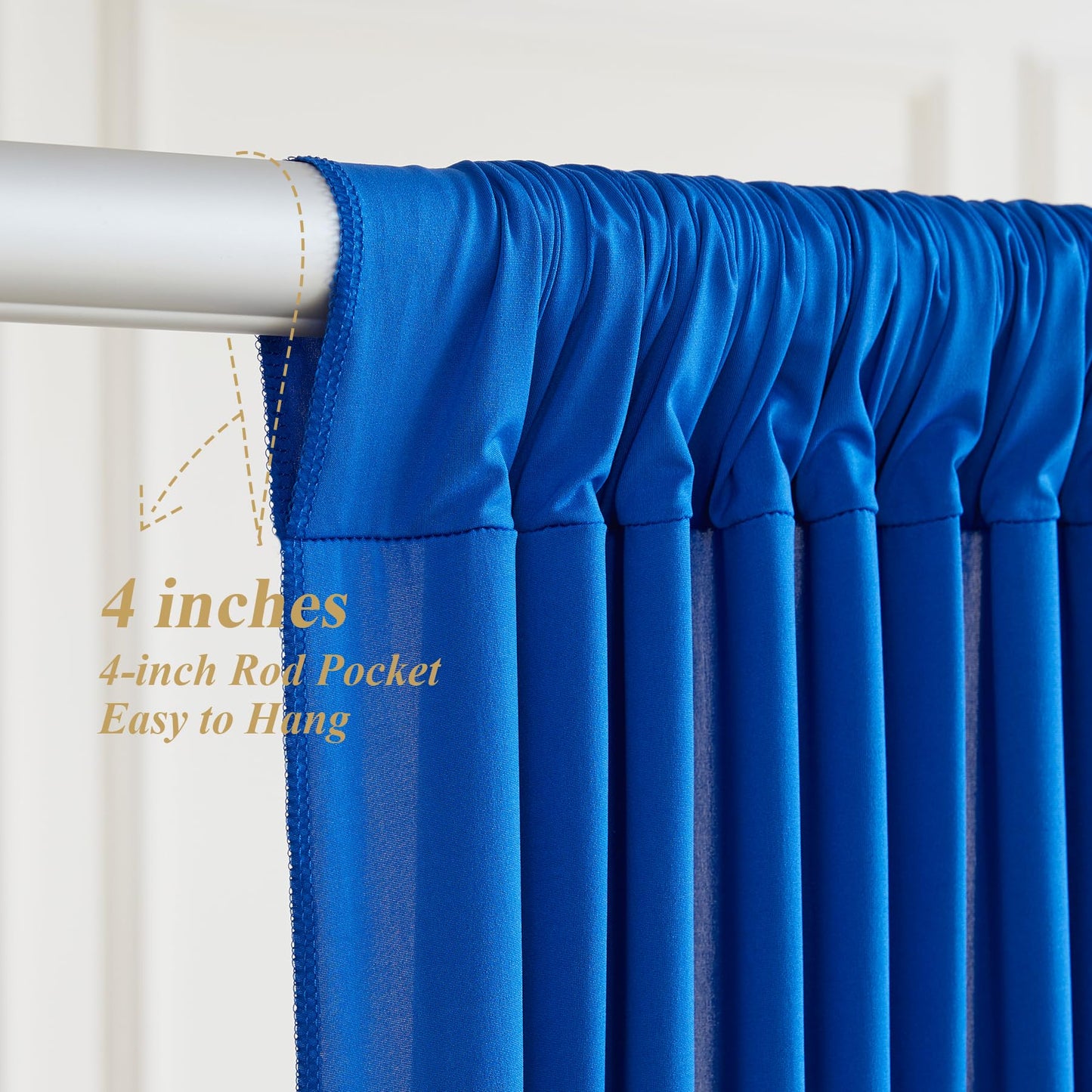 10x10ft Royal Blue Backdrop Curtains for Baby Shower, Wrinkle Free Photo Curtain Backdrops for Birthday Party, Polyester Backdrop Drapes for Wedding Photo Shoot (5ft x 10ft, 2 Panels)