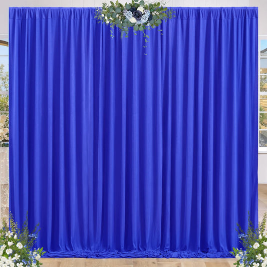 8 x 10ft Royal Blue Backdrop Curtains for Graduation Photo Backdrop Drapes Wrinkle Free Polyester Curtain Panels Soft Fabric Back Drop for Wedding Birthday Party Anniversary Event Retirement, 2 Panels
