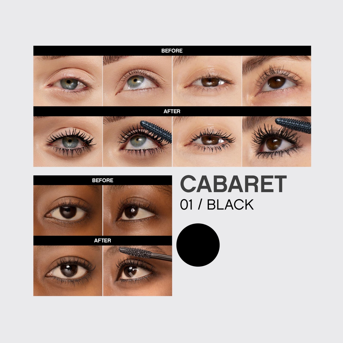 Vivienne Sabó Classic Mascara Cabaret – Volume and Length Tubing Mascara for Defined Everyday Lashes, Clean, Smudge-Resistant, Cruelty-Free, Blackest Black, Made in Italy, 0.3 fl oz