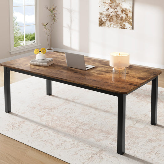 78.7 Inch Long Computer Double Desk, Large Industrial Office 2 Person Desk Workstation, Study Writing Wide Table,Modern Style Laptop Desk Tables for Home Office Bedrooms