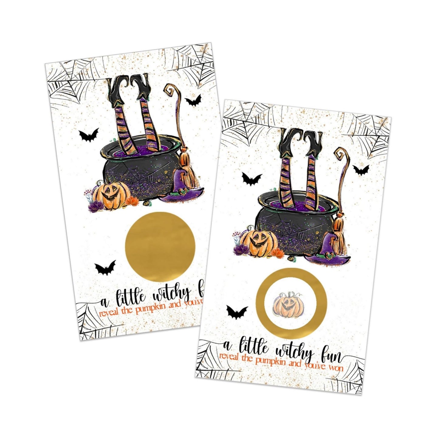 Witchy Fun Bridal Shower Scratch Off Cards (30 Pack) – Halloween Wedding Reception Activities, Lottery Giveaways, Girl’s Shower Party Favors, Bridal Shower Games, Spooky Celebration