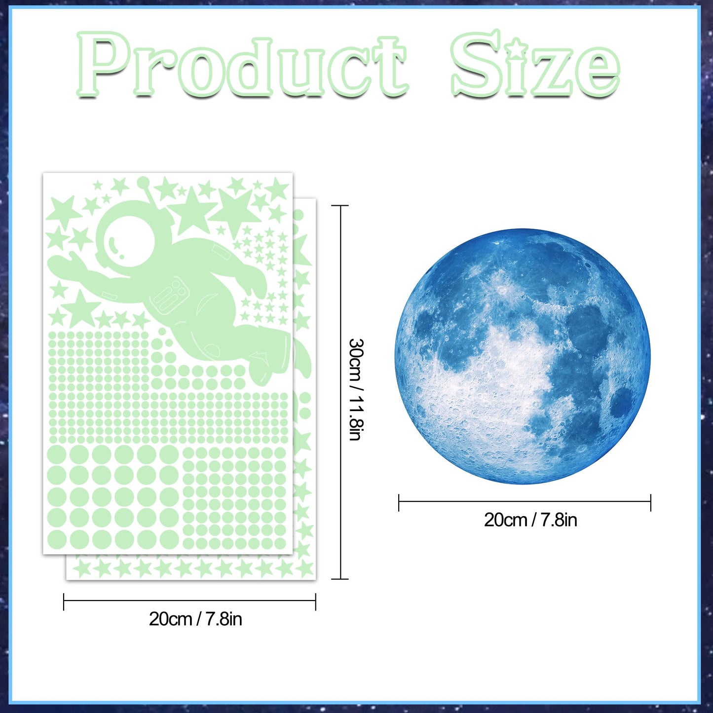 531Pcs Glow in The Dark Stars and Planet Wall Stickers,Galaxy Astronaut Rocket Spacecraft Alien Decoration,Planet Wall Decals,Bright Solar System Wall Stickers for Kids, lanets Spaceship Stars Blue
