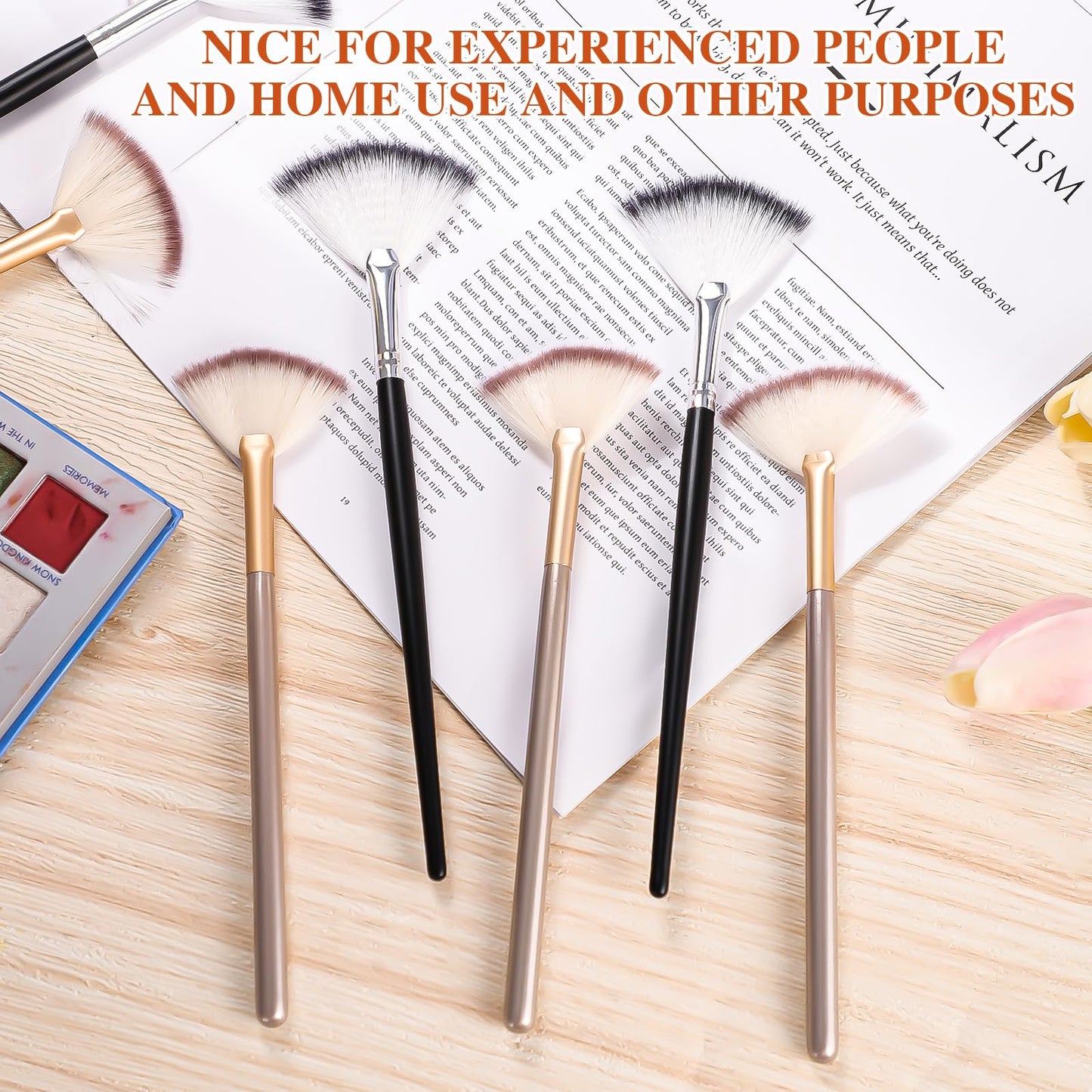 12 Pieces Fan Brushes for Facials Slim Soft Face Mask Brush Applicator for Glycolic Acid Peel Mask Esthetician Face Makeup Brush