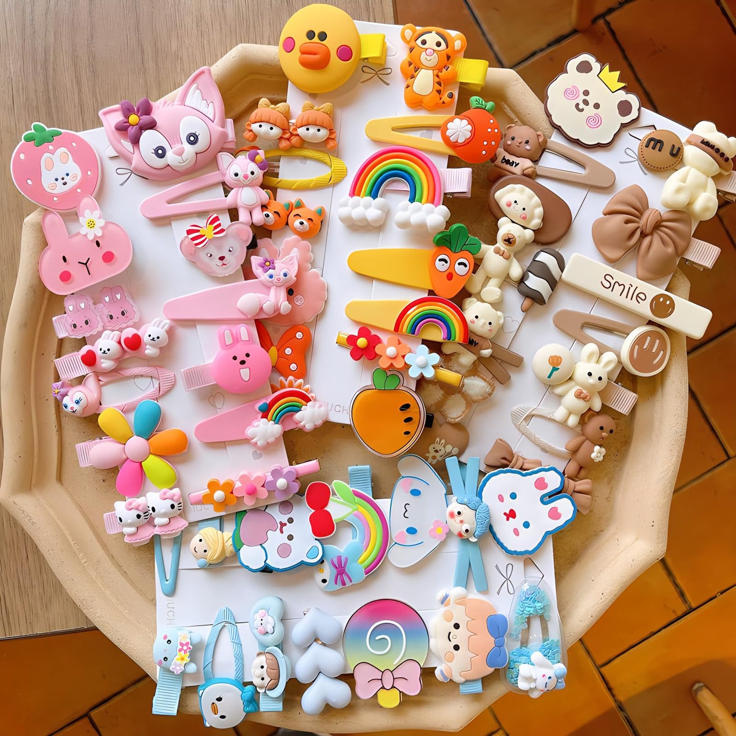 62PCS Girls' Hair Accessories Set: Toddler Barrettes, Flower, Rainbow, Candy Fruits Clips, Hair Pins, and Cute Hair Clips for Girls & Baby (Style 1)