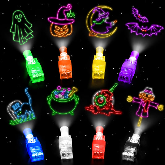 40 Pcs Halloween Party Favors Finger Lights for Kids, Halloween Light Up Toys Bulk Glow in the Dark Halloween Treats Non Candy Goodie Bag Fillers Basket Stuffers Classroom Prizes Trick or Treat Gift