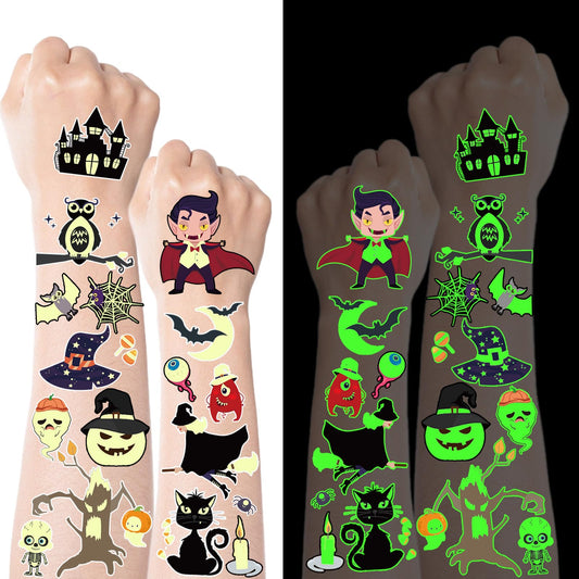 500 Styles Luminous Halloween Tattoos Party Favors for Kids, Halloween Temporary Tattoos Stickers Goodie Bag Stuffers Gifts Treats for Party Supplies